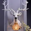 Wall Lamps Vintage LED Loft Resin Deer Lamp Nordic Kitchen Attic Aisle Living Room Bedroom Sconce Light Home Decor Vanity Lights