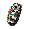 Israeliskt palestinskt läderarmband för kvinnor Punk Style Multi-Layer flätade pärlbandsmycken