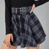 Юбки модные винтажные женщины Шотландия пледа -повязка с высокой талией Большая качающаяся хлопковая тартановая юбка сексуальная плиссированная