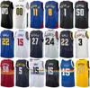 Maglia da basket stampata Uomo Donna Maglia Zeke Nnaji 22 Reggie Jackson 7 Peyton Watson 8 Christian Braun 0 Justin Holiday 9 Julian Strawther 3 Maglia da città traspirante alta