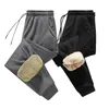 Pantalons pour hommes Hommes Polaire Solide Sweatpant Hiver Épaissir Poches Cordon Pantalon Hip Hop Lâche Thermique Chaud Sports De Plein Air Jogger