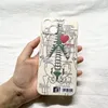 Модные чехлы сердечный скелет чехол для iPhone 13 14 Pro Max 11 12 XS XR 7 8 Plus Creative Shock -Resept Ship Silicone Phone Case Back Cover