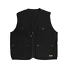 Herenvesten mannen vracht multi -zakken 2023 lente zomer mode streetwear vintage vest vaste kleur mannelijke casual mouwloze jassen 230420