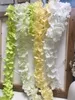 Colores Flor de seda Artificial flor de glicina vid hogar jardín colgante de pared de ratán DIY decoración de fiesta de boda