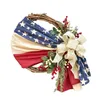 Декоративные цветы, украшения переднего крыльца, открытые огни для окон для окон Американского дня независимости венок венок венки дома сцена украшения