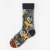 New Fashion Crystal Silk Socks Transparent Sunflowers Vines Flowers Glass Lace Women Elastic Ultra-thinSocks Happy Sock