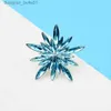 Pins Brooches CIN XIANG Blue Color Rhinestone Snowflake Brooch Winter Fashion Jewelry Beautiful Christmas Party Decoration High QualityL231120