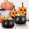 Pratos 2 Pcs Bruxa Jar Bulk Doces Pote Doces Festa de Halloween Recipiente Lanterna Balde Portátil Plástico Home Servindo Pratos Conjuntos