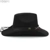 Breite Krempe Hüte Eimer Männer Frauen Woll Western Cowboy Sonnenhüte Party Reise Sombrero Outdoor Caps Klassisch Retro US Größe 7 1/4 UK L 240319