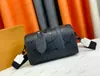 2023 Men's Designer Bag Black Graphite CITY KEEPALL N40452 Shoulder Bag For Man Embossed Damier Infini canvas Leather Crossbody With wide jacquard strap