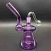 Tuyau d'eau violet barboteur brûleur à mazout bong en verre tuyaux à main narguilé Dab plate-forme barboteurs émoussés recycleur d'eau meilleure qualité O ZZ