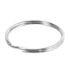 Keychains 50X Quality 50Mm Keyring Split Ring Set Heavy Duty Large Nickel Key Loop Sprung Hoop