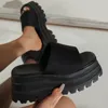 Toe Summer Gothic Platform Sandals ippeum Women Open Comfy Punk Style Mules Woman Black Shoes Platforms Chunky Heeled Slides 230419 231 s