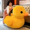 Patos de pato amarelo gigante Pato de pato de pelúcia de simulação macia patos bonecas por atacado crianças presentes natal kawaii plushie dy10169