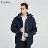 Мужские куртки CORBONA Style Oversize, осенняя хлопковая куртка, водонепроницаемая деловая повседневная мужская зимняя куртка, уличная съемная шапка, парка 231118