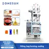ZONESUN – Machine de remplissage et de scellage de liquide, emballage de sachets, Ketchup, pâtes, Sauce, mélange de paquets, codage chauffant, ZS-PL240LS
