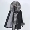 Women's Fur Faux Fashion Waterproof Long Parka Real Coat Winter Jacket Women Natural Collar Hooded Cuffs Thick Warm Detachable 231120