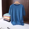 T-shirt da uomo Camicia in lana merino superfine da uomo T-shirt con gilet in cashmere sottile traspirante traspirante