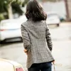 Kadın Suit Moda Blazer Ceket Sonbahar/Kış Uzun Kollu Ofis Elbise Gri Kahve Kadın Giyim Blazers için