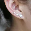 Stud Cupings Narin Mücevher North Star 3 PCS White Fire Opal Gem Altın Renk Deliclate Uzun Tırmancı Çok Zarif 925 Kuark
