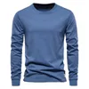 Men's T Shirts Autumn Fashion Long Sleeved Solid Top Streetwear Inner Cotton T-shirt Menswear