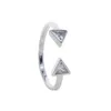 Anelli a grappolo Semplici gioielli da donna in argento sterling 925 con dita per ragazza Triangolo geometrico CZ Anello aperto Promozione