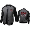 Vestes pour hommes Skull Print Y2K Harajuku Veste en cuir Tendance Casual Sports Biker Moto haut de gamme