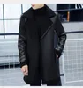 Men s Leather Faux Jaqueta De Couro Masculina Mid length Coat Slim Korean Winter Fleece lined Thickened Fur Mens 231120