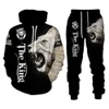 Tracksuits voor heren 2023 Nieuwe set 3D -printen Fashion Personaliseerde Creative Men's Hoodie Set Casual Sweater+Pantsyawh