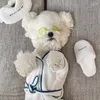 Dog Apparel Pet Absorbent Plush Bath Towel Bathrobes Bichon Teddy Dressing Gown Pajamas Puppy Clothes Ins El Style Clothing Set