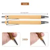 PCS Ballpond caneta conjunto de bambu e ferramentas de escrita de madeira 40 tinta preta azul