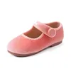 First Walkers Girl's Ballet Flats Velevt Round Toe Concise Style Spring Children Princess Shoes 23 36 Shallow Elegant All match Kids 231118