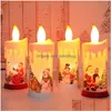 Candele Decorazione Natalizia In Pvc A Lume Di Candela Led Fiamma Simulata Babbo Natale Pupazzo Di Neve Regali Di Natale 22,5X9 Cm Consegna A Goccia Casa Giardino Casa Dh3Q4