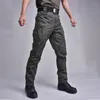 Men's Pants Plus Size Mens Casual Pants Summer Moto Bike Pants Male Zipper Pockets Trouser New Solid Khaki Black Outdoor Leisure Pant 230420