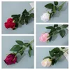 Decorative Flowers 1Pcs Roses Artificial Real Touch Branch Stem Latex Rose Hand Feel Felt Decoration Home Wedding Party