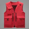 Mens Vests Fashion Multi Pockets Vest Jacket Men Outdoor Fishing Sports Waistcoat Summer Cargo Sleeveless Outerwear 231118