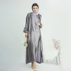 Etnik Giyim Orta Doğu Dubai Elegant Boncuklu İnciler Hırka Elbise Müslüman İslam Partisi Abaya Elbise Kimono Robe İki Parça Seti