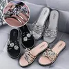 Luxurious Women Summer Sandals Cute Open Toe Lady Rubber Rhinestones Comfort Bling Fashion Sexy Slippers