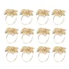 Napkin Rings 12pcs Napkin Rings Hollow Out Flower Napkin Rings Gold Serviette Buckle Holder Family Gathering Dinner Party Decoration Rings 230419