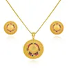 Necklace Earrings Set Siscathy 2Pcs/Set Luxury Round Wedding Jewelery For Women African Gold Color Engagement Party Accessories Earring