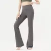 Pantalon de yoga évasé en tissu Lycra à taille très haute, sensation nue, léger, évacue la transpiration, extensible dans les quatre sens, élastique, entraînement, gymnastique, course à pied, vêtements de sport