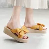 Platform zomer boog mode wiggen hennep slippers indoor buiten strand dia's hoge hakken dames schoenen schoenen slippers 2 68