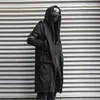 Męskie okopy płaszcze unisex czarodzieja Cape Cloak Fake dwie kurtki wiatrówki gotycki punkowy streetwear długi ubrania Funkcja Hoody 230419