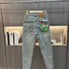 Herren-Jeans, Designer-Herrenjeans, Herren-Designer-Mode, Herren-Jeans, Hosen mit Buchstabendruck, Rindsleder-Denim-Hose, lockere Hose, Reißverschluss, Zugangskontrolle, 0NKM L5DT