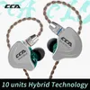 Handy Kopfhörer CCA C10 4BA1DD Hybrid In Ear Kopfhörer Hifi Laufsport Kopfhörer 10 Antriebseinheit DJ Headset Noise Cancelling 230419