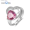 Wedding Rings Personalized Birthstone Heart Mothers Ring Classic Customized Engraved Name Open Rings for Women Christmas Promise Gift for Wife Q231120