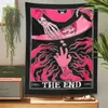 Tapestries Tarot Tapestry the end Psychedelic Hippie Bohemian Skeleton hand Astrology Divination Bedspread Beach Mat Room Home Decor Cloth 230419