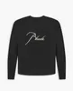 Designer Clothing Hoodies Fashion Sweatshirts RHUDE beauty trend high street letter embroidery loose cotton round neck long sleeved T-shirt bottom top men Hip hop