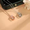 Pendant Necklaces Ladies Fashion Sweet Romantic Inlaid Zircon Copper Necklace Anniversary Wedding Banquet Jewelry Gift