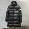 Parkas pour hommes Veste d'hiver pour hommes Veste en duvet de créateur Badge brodé Lettre sur la poitrine Sweat à capuche à col brodé Veste bouffante mi-longue épaissie et chaude